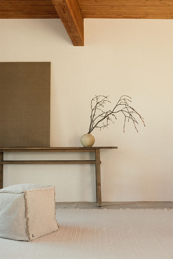 Handloom Pouf Natural - Rugs by Roo