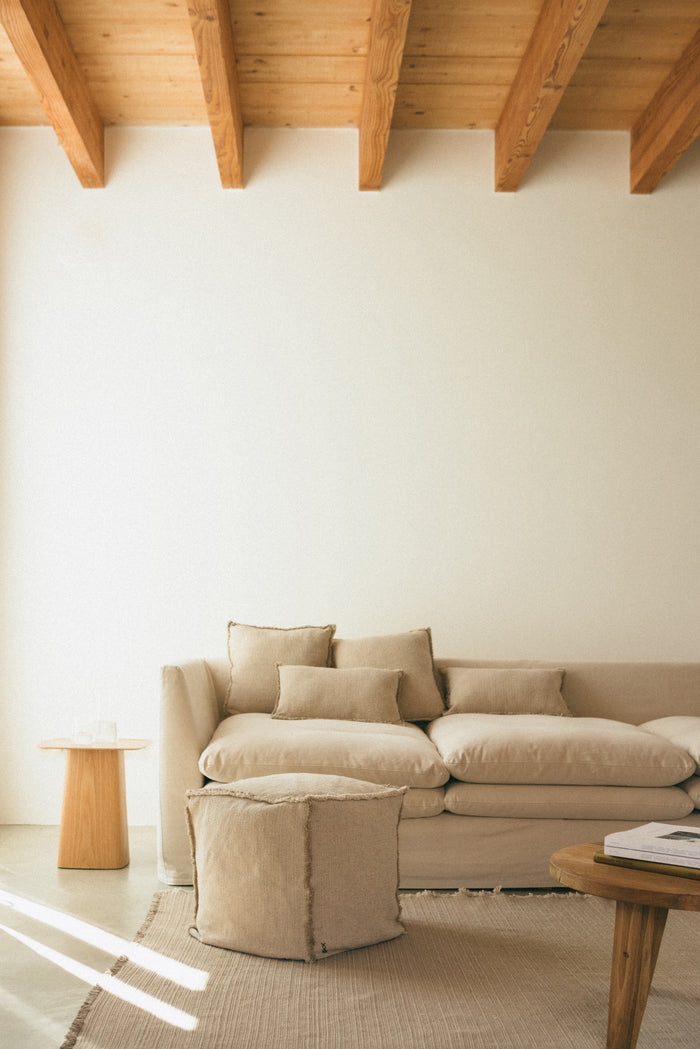 Handloom Pouf Natural - Rugs by Roo