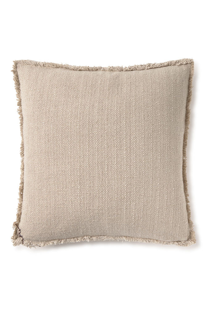 Handloom Square Cushion Beige - Rugs by Roo