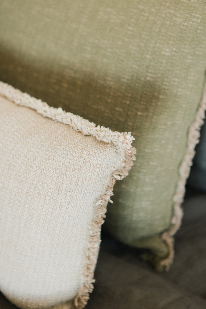Handloom Square Cushion Beige - Rugs by Roo