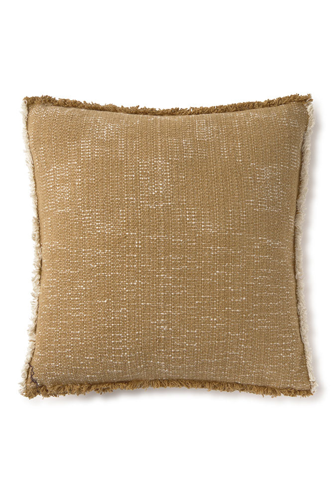 Handloom Square Cushion Ochre - Rugs by Roo