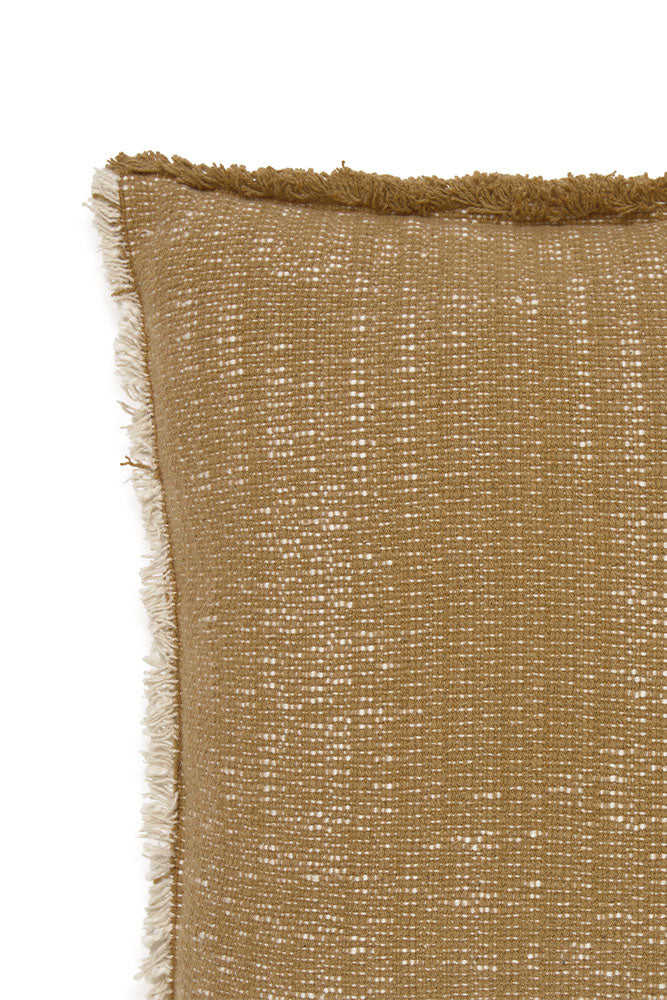 Handloom Square Cushion Ochre - Rugs by Roo