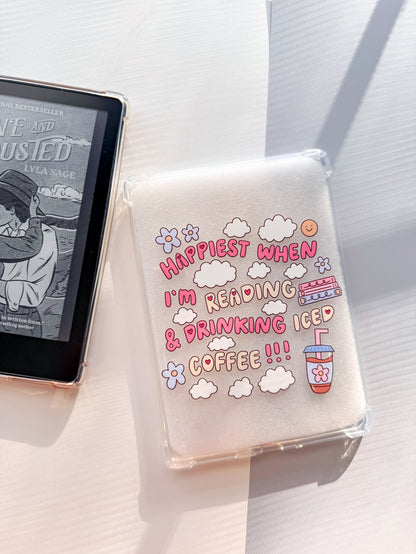 Happiest When I'm Reading and Drinking Coffee Kindle Case