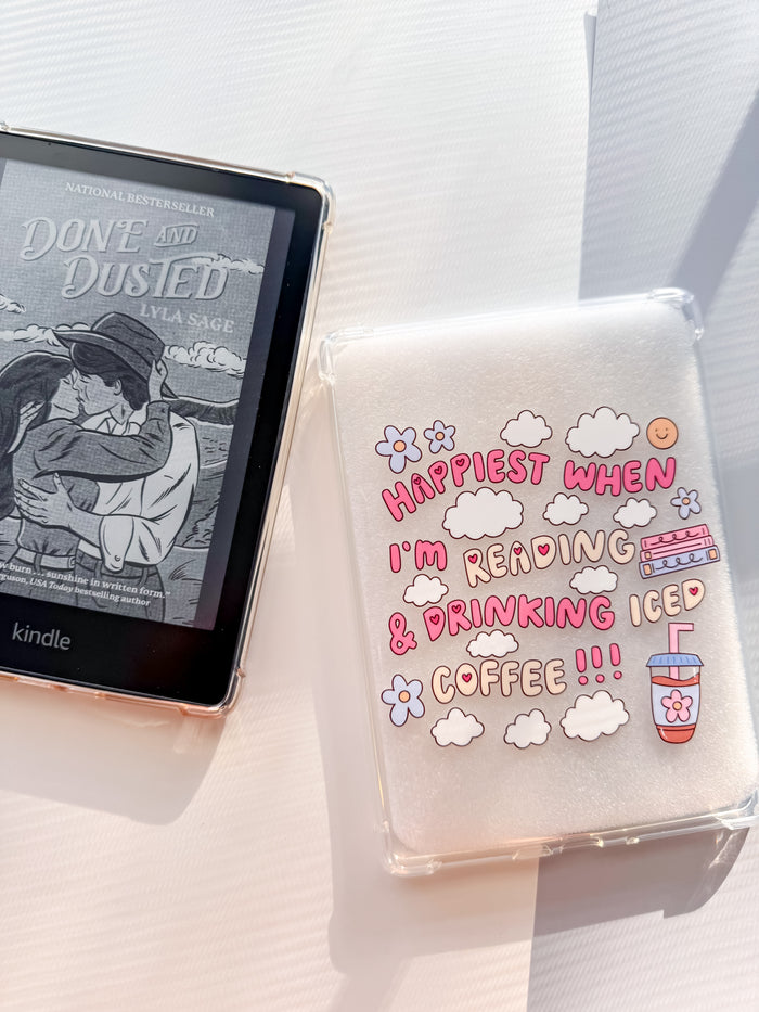 Happiest When I'm Reading and Drinking Coffee Kindle Case