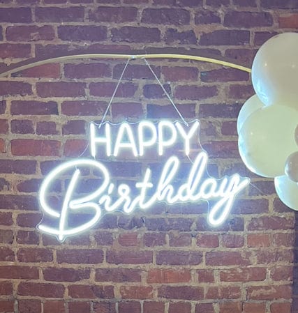 Jenn & Co. Balloons Happy Birthday Neon Sign (RENTAL)