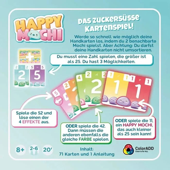 Happy Mochi - Kurzweiliges buntes Kartenspiel für die ganze Familie