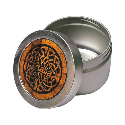 Thalia Hawaiian Koa Celtic Knot Stash Tin – product image 2