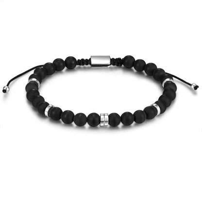 Herren Edelstein-Armband MÄNNERGLANZ Achat silber