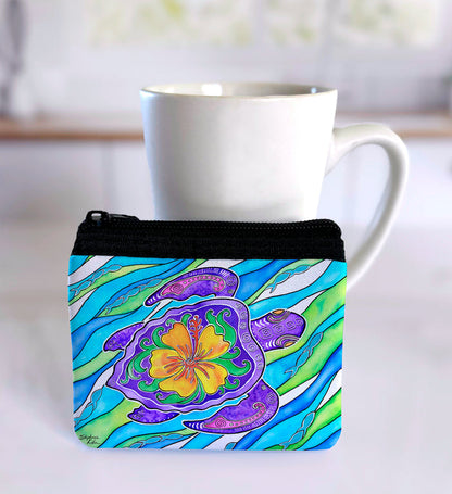 Hibiscus Turtle Coin Bag
