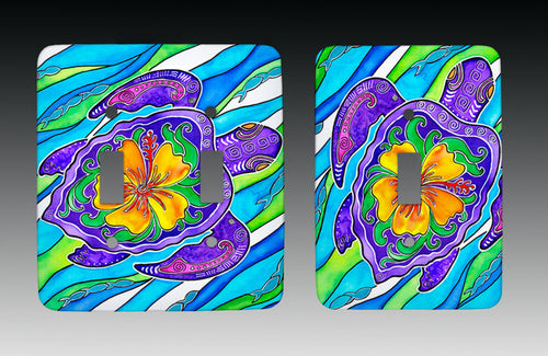 Hibiscus Turtle Light Switch Cover