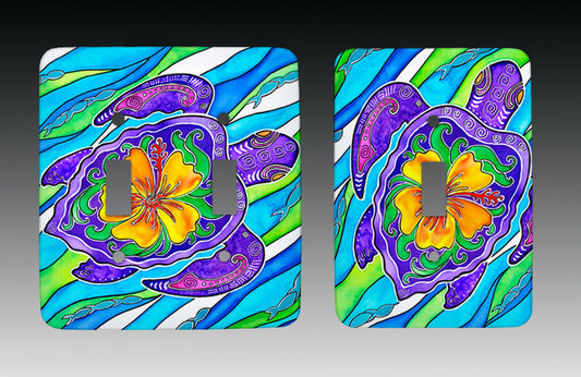 Hibiscus Turtle Light Switch Cover