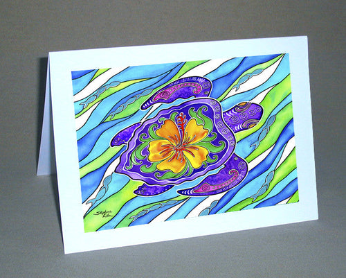 Hibiscus Turtle Notecard