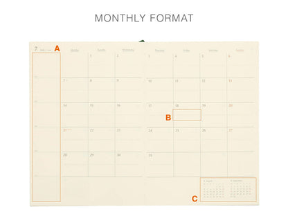 Hightide 2027 Monthly Diary Coton A5