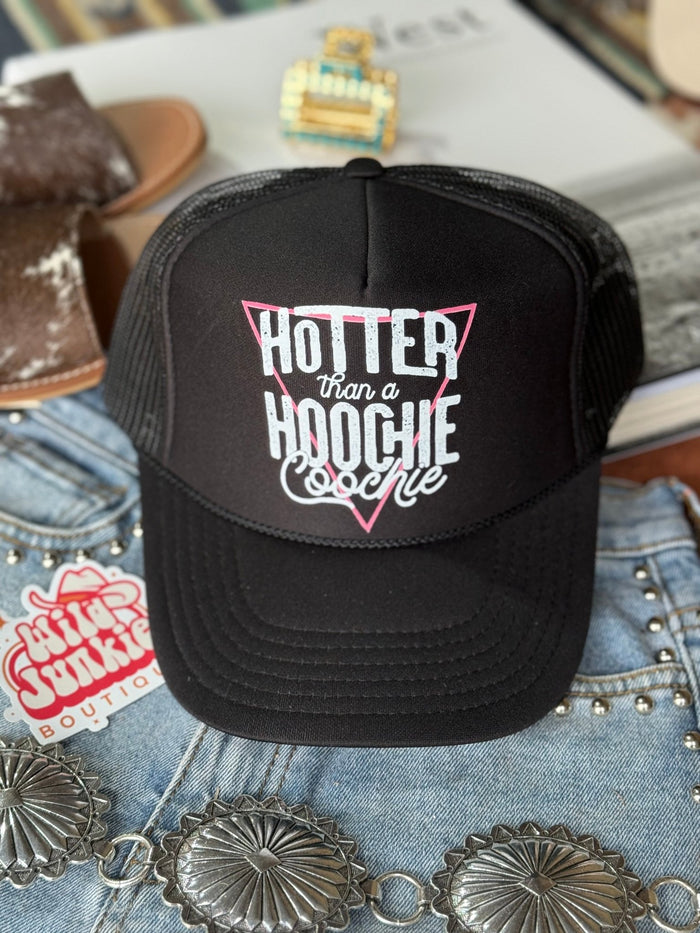 Hotter Than A Hoochie Coochie Trucker HatBlack