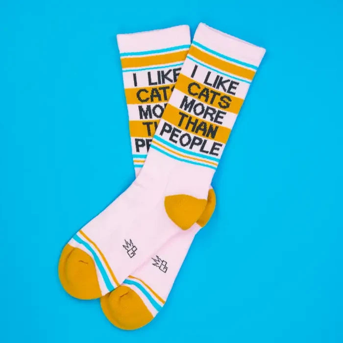 I Like Cats More Than People Gym Crew Socks