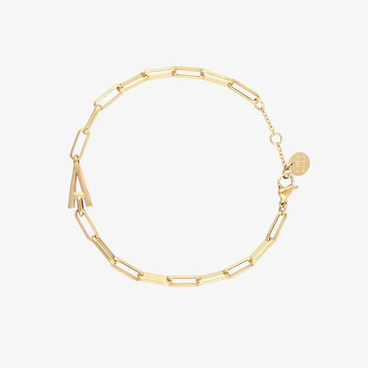 Initial Paperclip Chain Bracelet