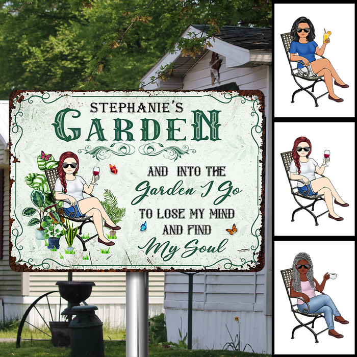 Into The Garden To Find My Soul - Garden Sign - Personalized Custom Classic Metal Signs