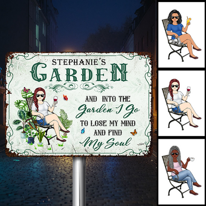 Into The Garden To Find My Soul - Garden Sign - Personalized Custom Classic Metal Signs