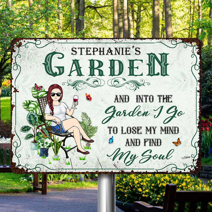Into The Garden To Find My Soul - Garden Sign - Personalized Custom Classic Metal Signs