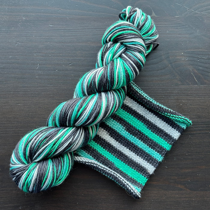 Investigations & Intrigue - Self Striping Merino Nylon Sock & DK