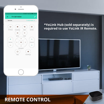 YoLink LoRa 1/4 Mile  Long Range Smart IR Remote, IR Blaster, Works with Alexa*,  IFTTT, Hub REQUIRED - YoLink