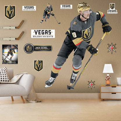 Jack Eichel - RealBig Collection - Official NHL - Vegas Golden Knights - Reusable Vinyl Wall Decals - Vegas Team Store