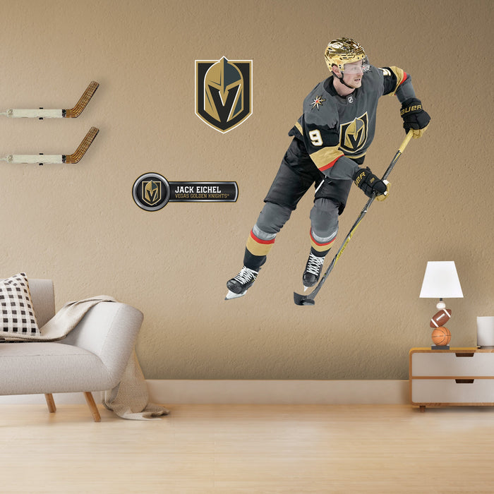 Jack Eichel - RealBig Collection - Official NHL - Vegas Golden Knights - Reusable Vinyl Wall Decals - Vegas Team Store
