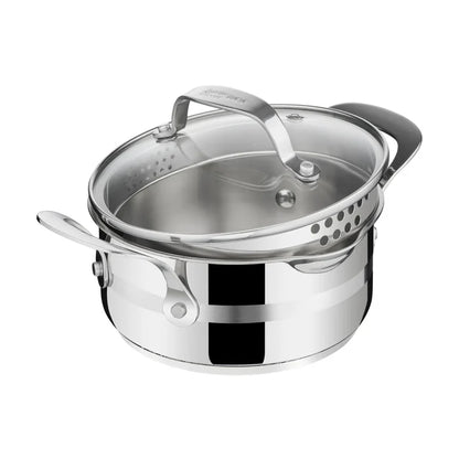 Jamie Oliver by Tefal Cook Smart Induction stewpot with glass draining lid