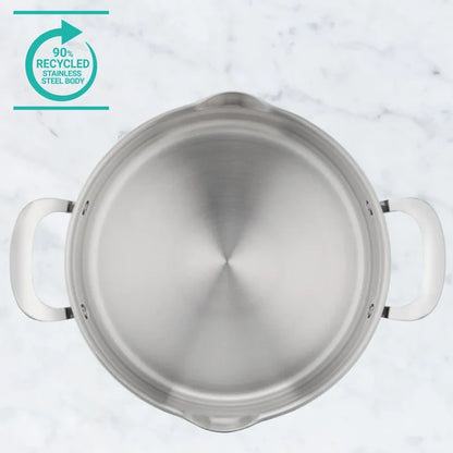 Jamie Oliver by Tefal Cook Smart Induction Stainless Steel 3pc Pot Set + Lids made from 90% recycled body