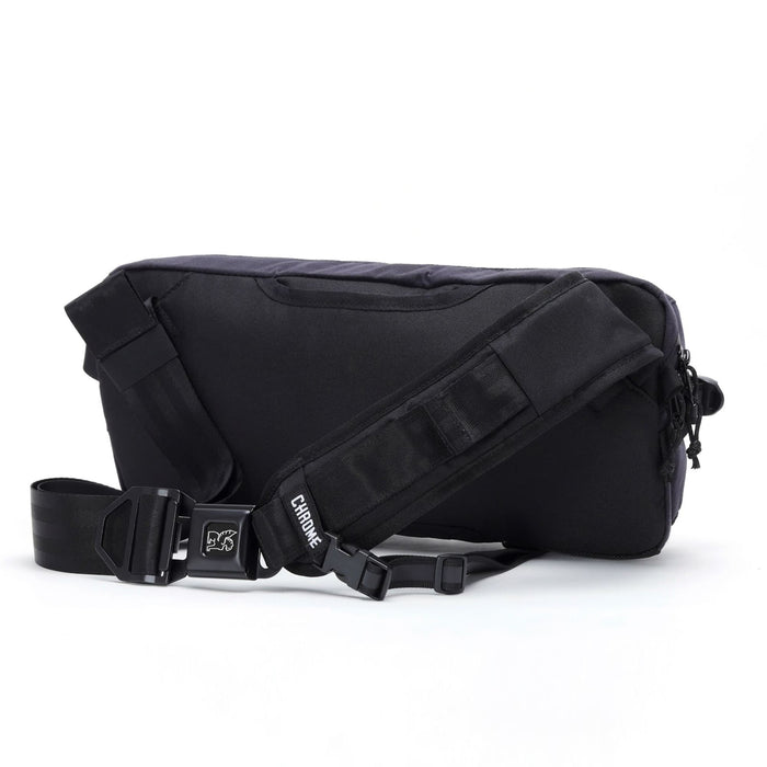 The back of the Kadet in Black Canvas Leather #color_black canvas leather
