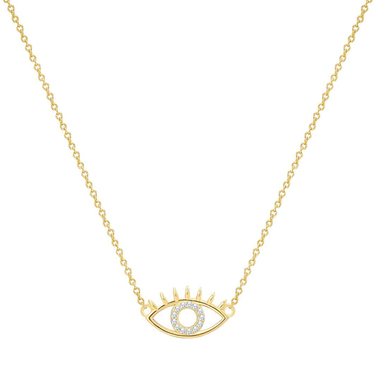 Kette ALLSEHENDES AUGE mit Zirkonia gelbgold
