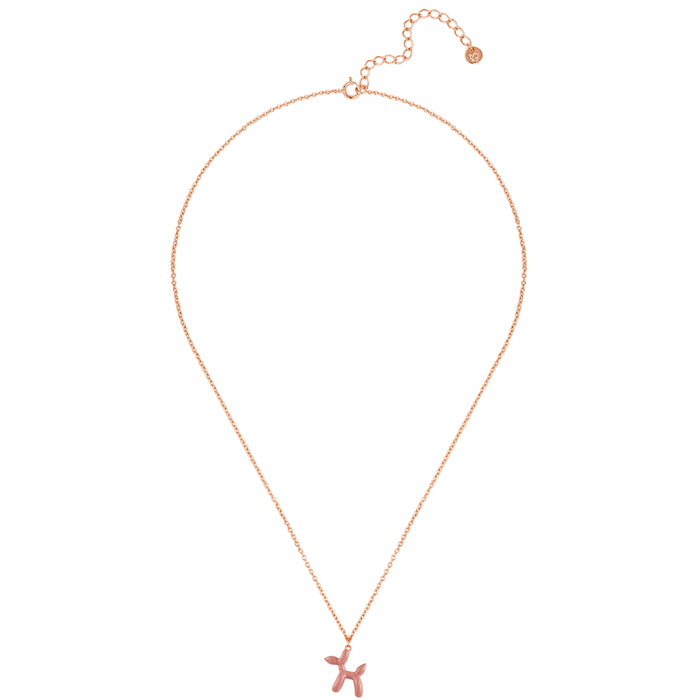 Kette BALLON-HUND roségold Emaille beige