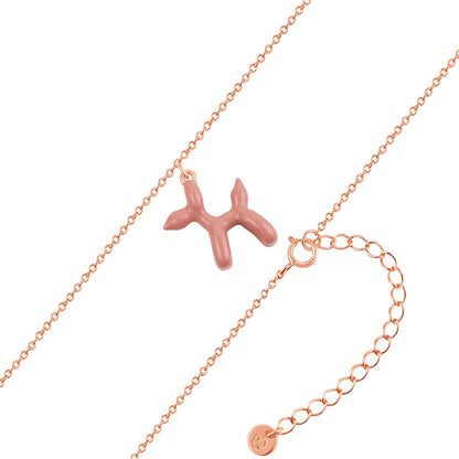 Kette BALLON-HUND roségold Emaille beige