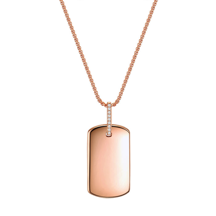 Kette DOG-TAG mit Zirkonia roségold