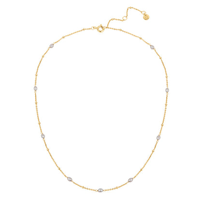 Kette gold mit Süßwasser-Zuchtperlen