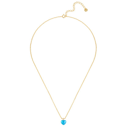 Kette HERZ mit Emaille-Anhänger blau