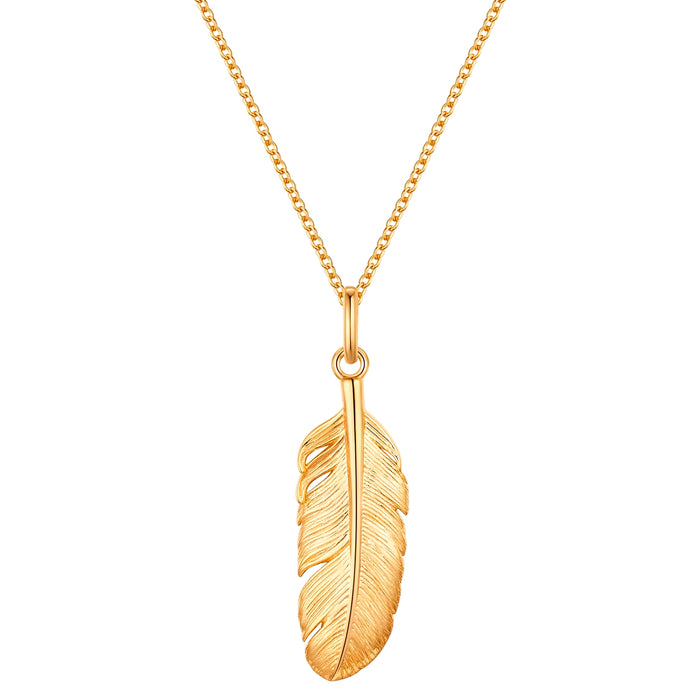 Kette mit Anhänger FEDER gold