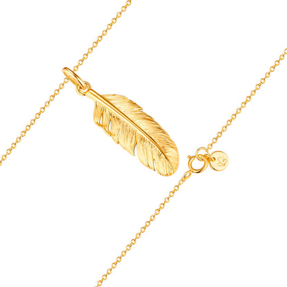 Kette mit Anhänger FEDER gold