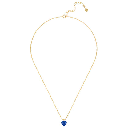 Kette mit Anhänger HERZ Emaille blau
