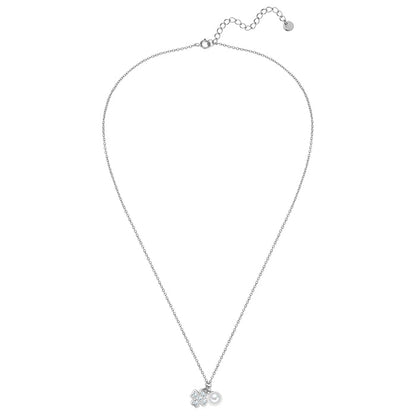 Kette mit Anhänger KLEEBLATT mit Zirkonia/Süßwasser-Zuchtperle silber