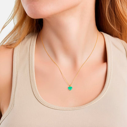 Kette mit HERZ Emaille grün