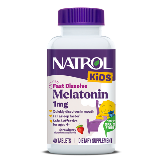 Kids Fast Dissolve Melatonin Tablets, 1mg (Strawberry Flavor)