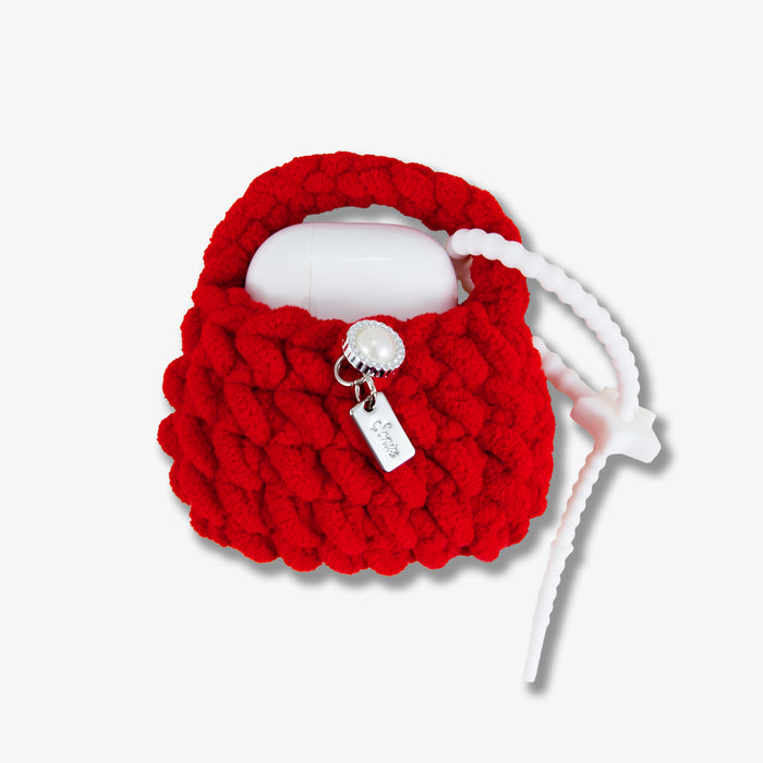 Knit Earbud / AirPods® Pouch - Red