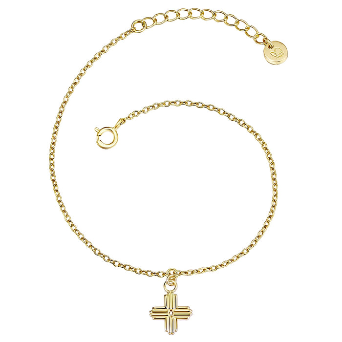 Kreuzarmband gold