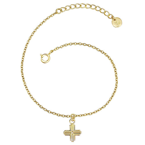 Kreuzarmband gold