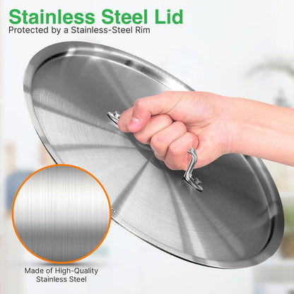 Lid For 20 Quart Stockpot - Stainless Steel Lid, Works With Model Number: Ncspt24Q