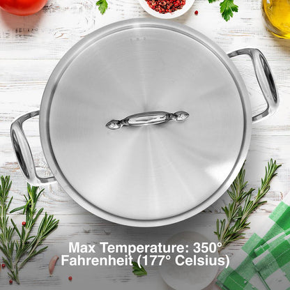 Lid For 20 Quart Stockpot - Stainless Steel Lid, Works With Model Number: Ncspt24Q