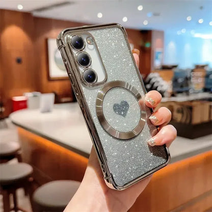 a woman holding a phone case with a camera lens