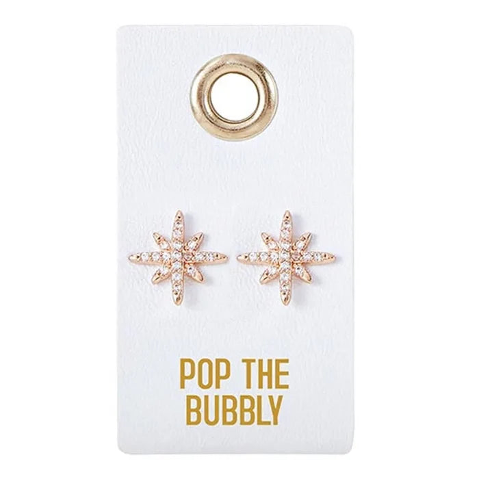 Star-shaped stud earrings from the LOVE WEDDING EARRING POP THE BUBBLY collection