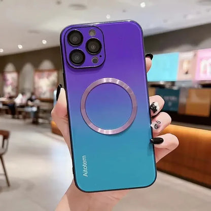 a person holding a phone with a camera